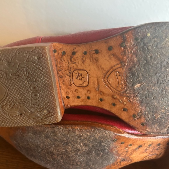Vintage Rare Exotic Wild West Handmade Pointed Red Ostrich Skin Boots Men’s 9 - Picture 14 of 16